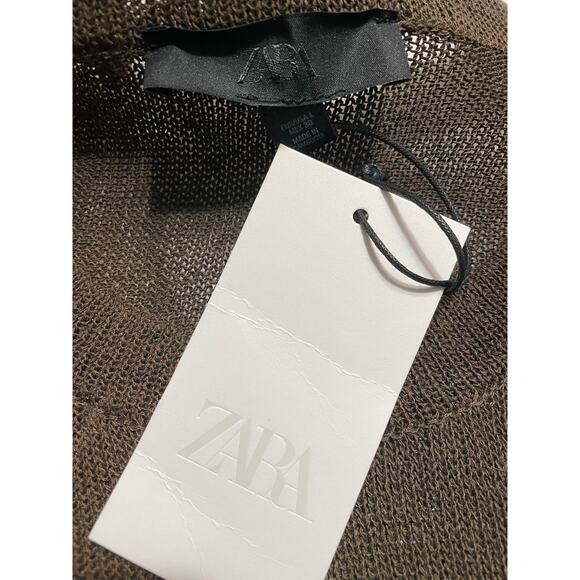 NWT - Zara Rustic Knit Brown Over Sized Sweater - Picture 3 of 6